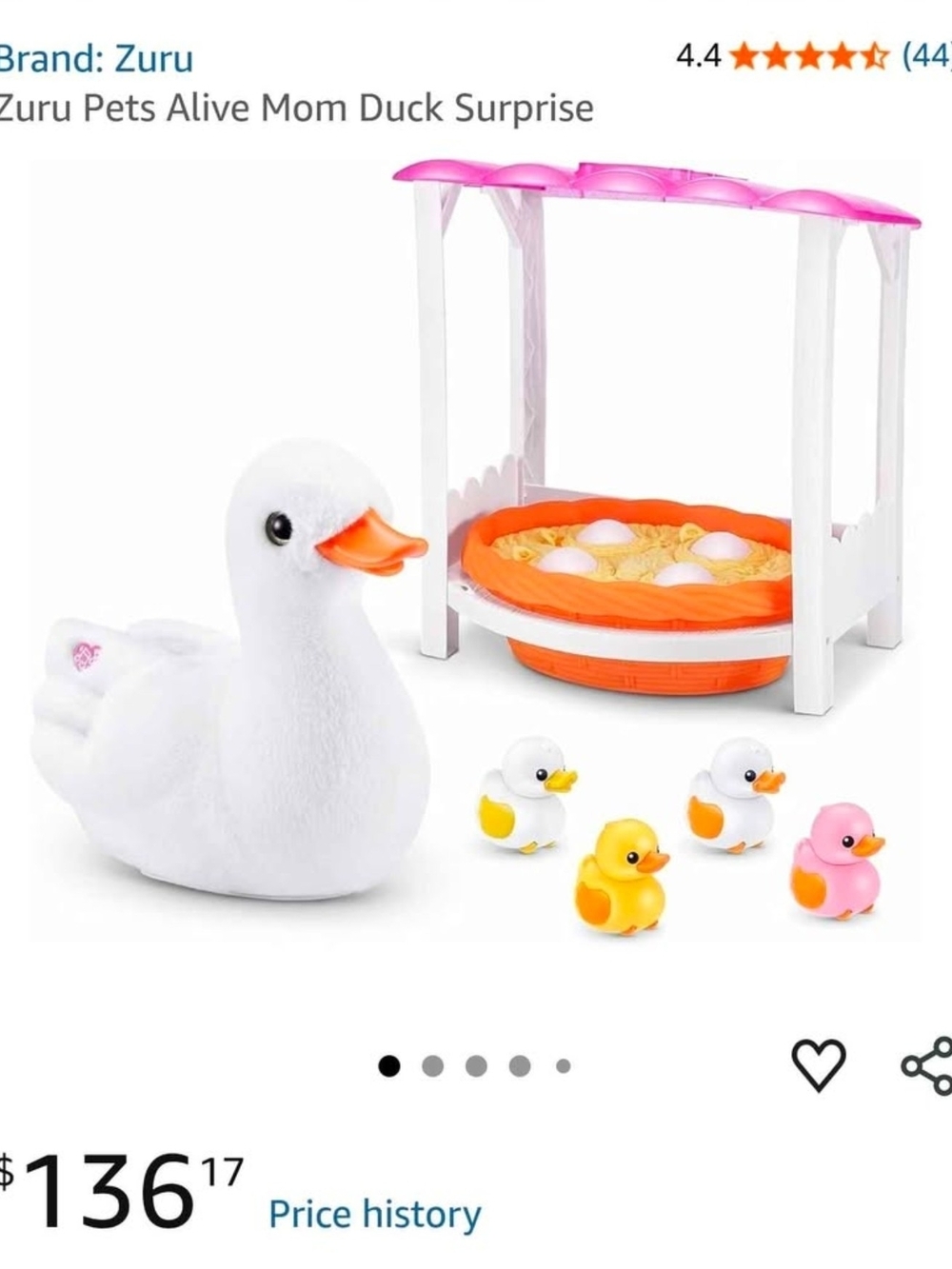 Zuru Pets Alive Duck Surprise Plush with Pink and Orange Nest Playset